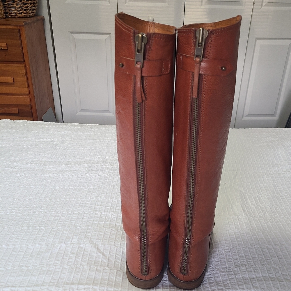 Madewell Sidney Women's Classic Knee High Tall Brown Leather Riding Boots Sz 9 - Picture 4 of 14